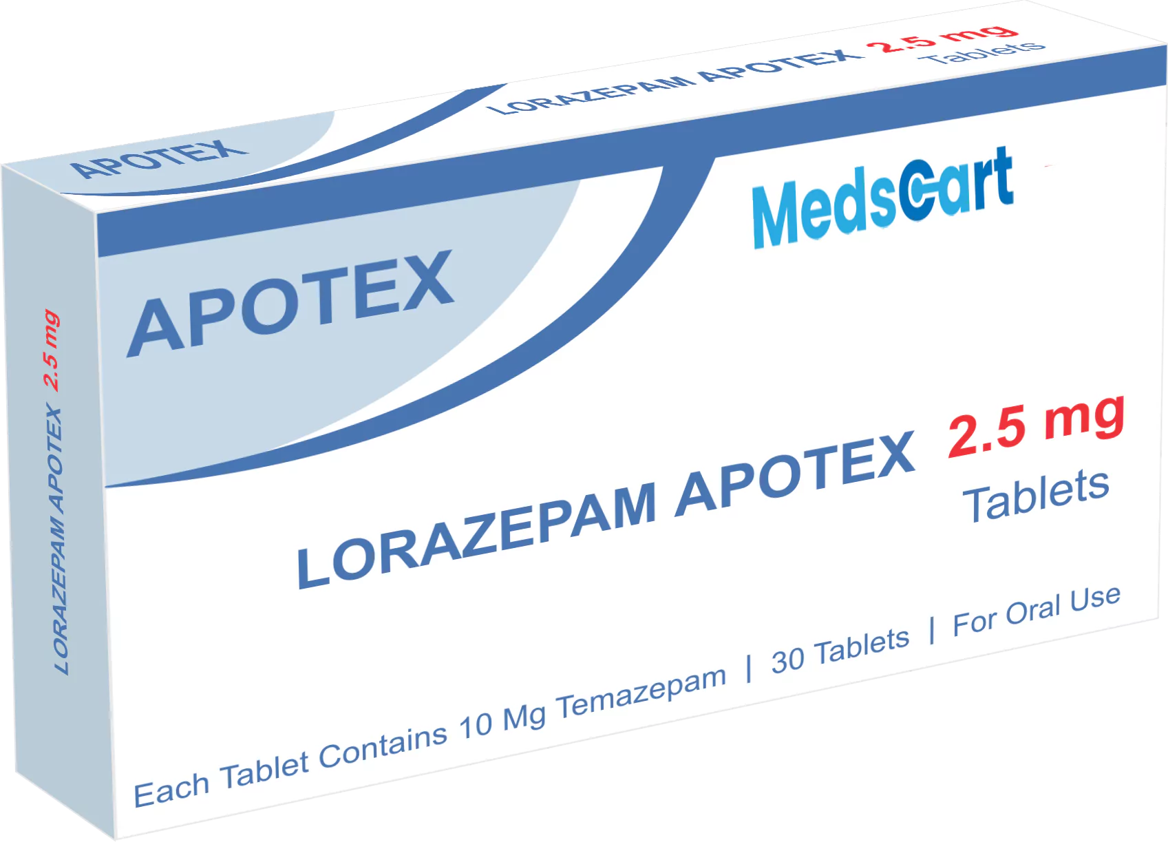 Lorazepam 2.5mg 30 Tablets